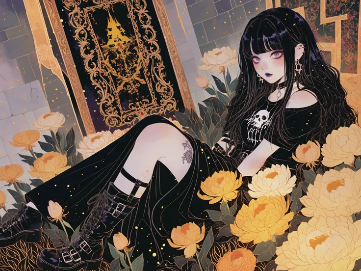 babe,miaomiao_liulifa,,Goth_EGirl,marigold flowers
