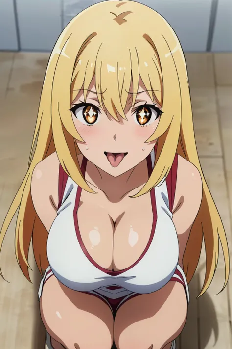 (highest quality, High resolution, 8k, masterpiece: 1.2), Very detailed, (Anime coloring:1.2), Misaki Shokuhou, orange eyes, (pupils sparkling:1.2), Beautiful character design, Perfect eyes, Perfect face, Expressive eyes, Perfect balance, smile, blonde, Lo...