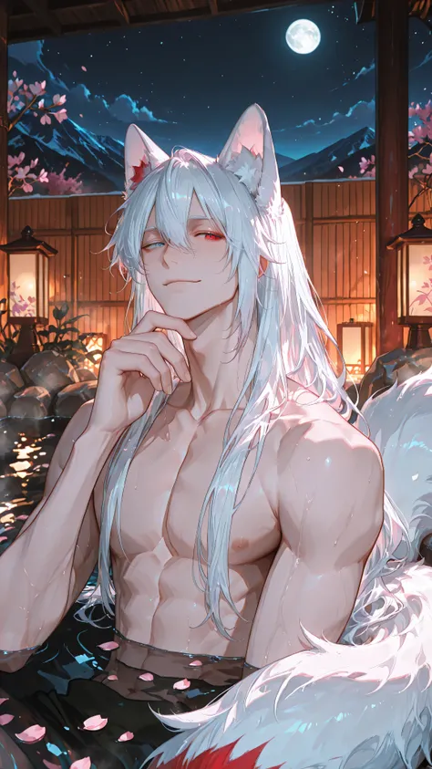 (kemonomimi_mode, animal_ears, no_human_ears, only_animal_ears,moody lighting, dramatic shadows, bloom lighting, colored shadows, masterpiece:1.3, 8k:1.3, Highest quality:1.3, detail:1.3, high resolution:1.3, digital painting, super detail, 1male, A manly ...