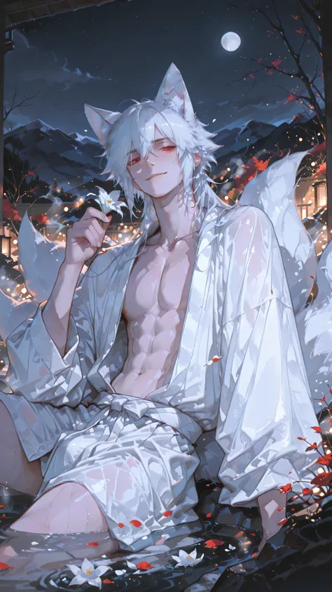 (kemonomimi_mode, animal_ears, no_human_ears, only_animal_ears,moody lighting, dramatic shadows, bloom lighting, colored shadows, masterpiece:1.3, 8k:1.3, Highest quality:1.3, detail:1.3, high resolution:1.3, digital painting, super detail, 1male, A manly ...