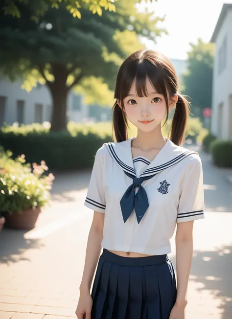 ( white skin:1.3),cute girl,Cute younger Girl,Slender,short,Slender,thin body,(younger:1.2),Cute younger Girl opening without permission,cute face,(skinny:1.5),score_7_up,score_8_up,score_9,realistic,is a girl who goes to school,uniform, small buttocks whe...