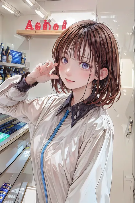 Convenience store in hell, Opening in the middle of the night, what lines up at the cash register are shadows that don't exist during the day, Satanic, clerk at a small liquor store has drunk, inhuman strange customer, hellish atmosphere, Vivid Color, Sad ...