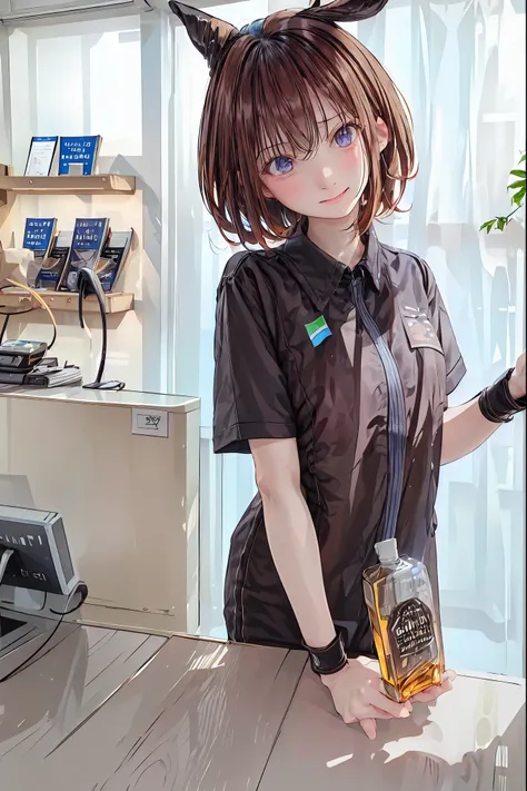 Convenience store in hell, Opening in the middle of the night, what lines up at the cash register are shadows that don't exist during the day, Satanic, clerk at a small liquor store has drunk, inhuman strange customer, hellish atmosphere, Vivid Color, Sad ...