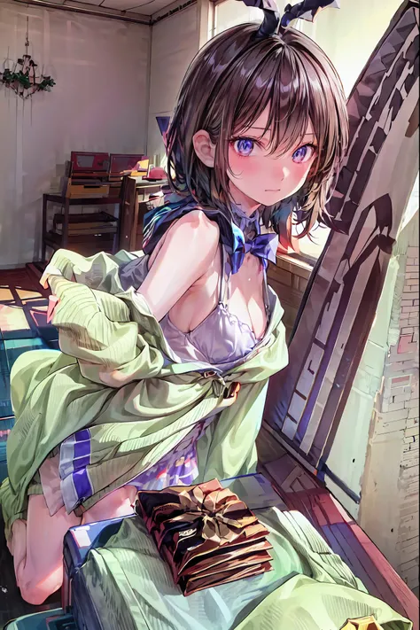 Convenience store in hell, Opening in the middle of the night, what lines up at the cash register are shadows that don't exist during the day, Satanic, clerk at a small liquor store has drunk, inhuman strange customer, hellish atmosphere, Vivid Color, Sad ...