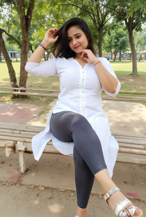 Sofia 23 year old  hot sexy  girl ,kurti leggings she is enjoying on park ,focus on breast and leggings,big breast size, average body,leggings She lifting up her kurta with her hand and shows off her leggings.. She is  leggings feetthe thigh expose  pose  ...