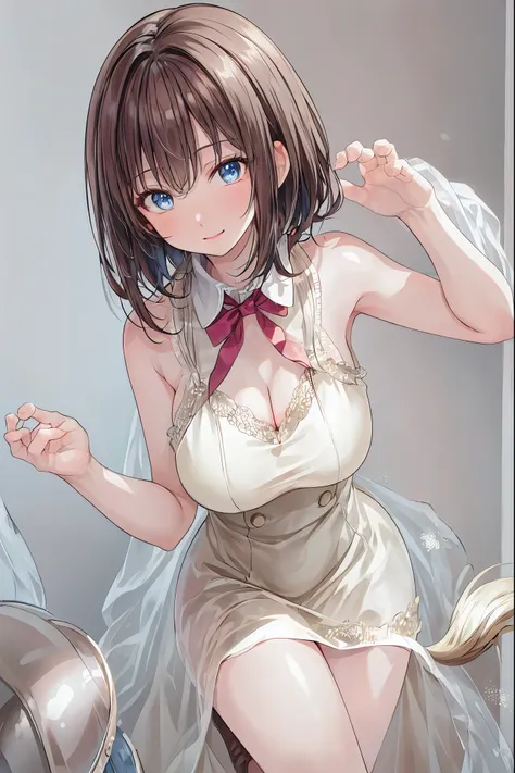  in a high school classroom， Female Teacher,(((教壇の前に立つ Female Teacher)))，the student's back is an adult，Beautiful Legs Glancing at Students,(((black stockings))),Cold look,Testing Students' Abstinence,brown hair，Whiteboard in the background，shortcut，unkemp...