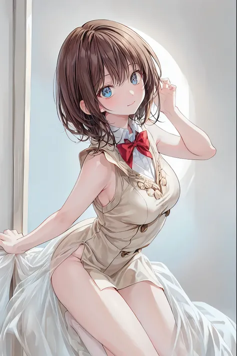  in a high school classroom， Female Teacher,(((教壇の前に立つ Female Teacher)))，the student's back is an adult，Beautiful Legs Glancing at Students,(((black stockings))),Cold look,Testing Students' Abstinence,brown hair，Whiteboard in the background，shortcut，unkemp...