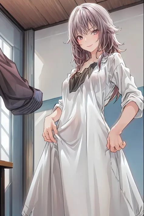  in a high school classroom，((Female Teacher with Strict Abstinence)),Female Teacher Standing in Front of a Pulpit，((from below:1.2)),(((The Royal Family)))，(((All-black outfit)))，the student's back is an adult，Beautiful Legs Glancing at Students,black sto...