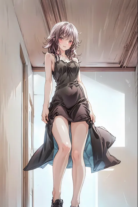  in a high school classroom，((Female Teacher with Strict Abstinence)),Female Teacher Standing in Front of a Pulpit，((from below:1.2)),(((The Royal Family)))，(((All-black outfit)))，the student's back is an adult，Beautiful Legs Glancing at Students,black sto...