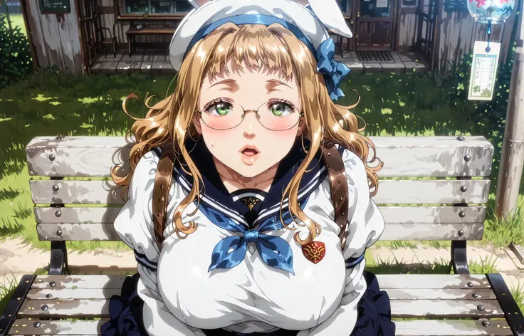 ((High resolution image , Masterpiece, great quality, super detailed, Surreal, Super realistic , HDR ,8k)), eye detail , face detail, cute little girl, sitting on a bench waiting for the bus to arrive, sitting watching the view ,close-up of girl's fac...