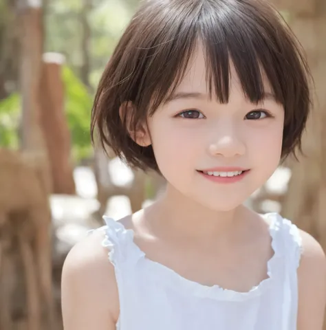 child、cute、young face、short hair、Slender、Smile、upper body、Front View、high resolution,masterpiece,Highest Quality,high image quality,Newest,