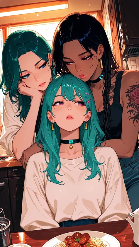 High-definition photorealistic reflections, glowing bokeh, atmospheric lighting, sensual and alluring, shot with the Nikon Z7 II mirrorless camera. High-definition eyes and face, detailed features, upper body, 3/4 view, exquisitely rendered eyes, 8K, ultr...