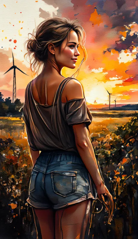 (((Masterpiece, close up))) drawn with ink, scratching, splashing, blotting, irregular stroke, squiggly line, evocative. Colored with Dark vibrant watercolor, splatter, overspray of color. Painted on black canvas. Textures of squiggly lines and color splat...