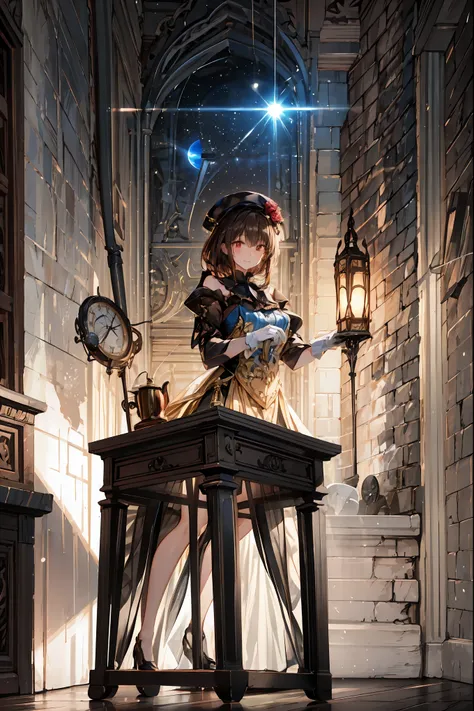 Midnight Auction,Midnight Auctioneer,Auction Hammer、Woman Who Hits a Hammer,Secrets That Can Be Auctioned,Auction House in the Dark,high resolution,Realistic,miniature painting,still life,photograph,HDR,High Key,perfect composition near the entrance,Superb...