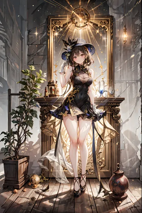 Midnight Auction,Midnight Auctioneer,Auction Hammer、Woman Who Hits a Hammer,Secrets That Can Be Auctioned,Auction House in the Dark,high resolution,Realistic,miniature painting,still life,photograph,HDR,High Key,perfect composition near the entrance,Superb...