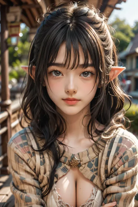 Evolution is the increase of complexity of complex systems., Holy Sexy Elf, Big Breasts, Age 17, Dark Haired, Sexy Pose, Fearless Smile