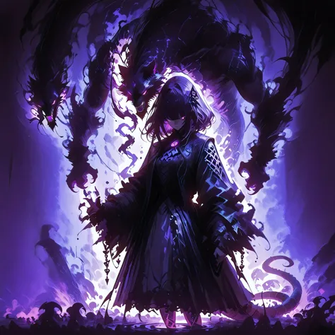 masterpiece, best quality, amazing quality, newest, add detail, sharp focus, no lineart, photorealistic, gradation grading, color contrast, impressionism, muted colors palette, surrealism, anthro, furry, Dark purple Shadowrealm, 1 amorphous panther non-bin...