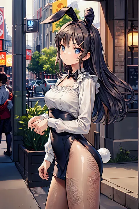 Bunny Girl at the Tavern,Under the Shiny Neon Lights,Bunny Girls Listen to the Hearts of Customers,Selling Escapist for a Moment,active，Attractive Poses,Rich Proportions,plump curves,beautiful face,Glossy Hair,Glittering Costumes,meteor、空から降り注ぐmeteor、無数のme...
