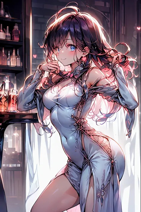 Bunny Girl at the Tavern,Under the Shiny Neon Lights,Bunny Girls Listen to the Hearts of Customers,Selling Escapist for a Moment,active，Attractive Poses,Rich Proportions,plump curves,beautiful face,Glossy Hair,Glittering Costumes,meteor、空から降り注ぐmeteor、無数のme...
