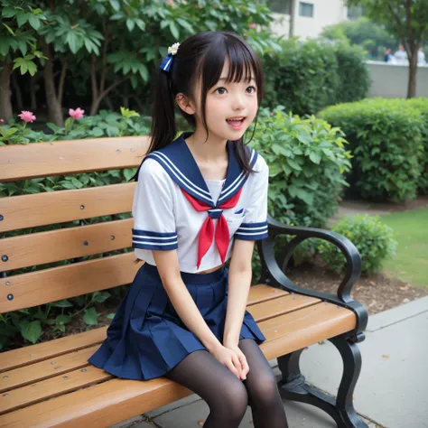 holding his hand and putting it On a girl,On, The girl is happily sucking the little boy's very large penis hanging all over her face , black tights for hypnosisに大量のがかかっている, sailor suit cosplay , navy skirt,20 years old,cute girl with detailed and round ey...