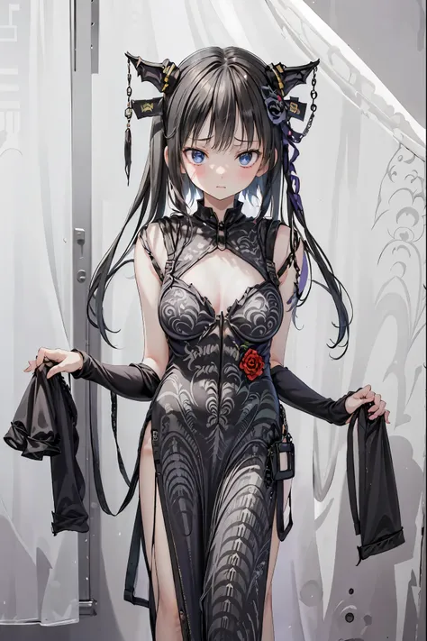 Wounded Girl,Halloweenの夜,怪物に取り囲まれたCity, A girl being controlled by a monster , Transforming into a monster , A city filled with skyscrapers ,Cityの夜景

少女の傷付いた姿, A girl's expression is gloomy and gloomy ,frightened posture, A girl hiding her wounds with band...