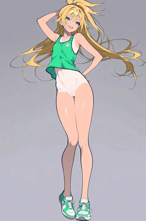 1girl，Mochizuki Kei style,Witchblade,anime coloring、DRAMATIC LIGHTING,full nudity,non-nude erotica,thigh，knees,standing,high school girl,GREEN LIMIT：Dub Dub's誘惑（Extreme Green Limit: Baggy Temptation）
Prompt:
A full-body illustration of an **adult woman** w...