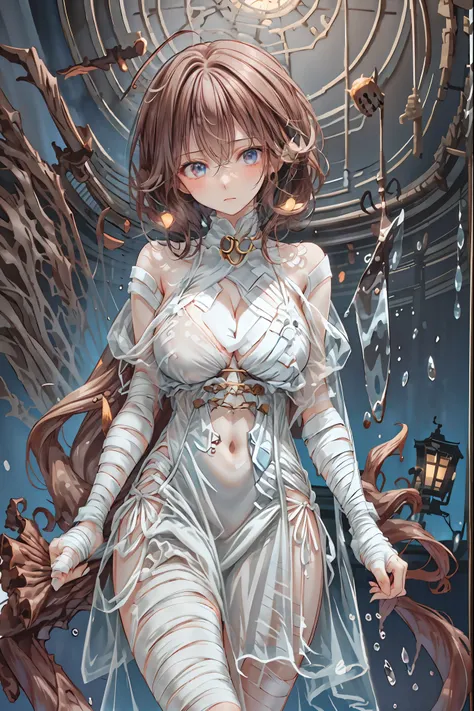 (((Bandage girl)))、Beautiful girl,Halloweenの夜,怪物に取り囲まれたCity, A girl being controlled by a monster , Transforming into a monster , A city filled with skyscrapers ,Cityの夜景
少女の傷付いた姿, A girl's expression is gloomy and gloomy ,frightened posture, A girl hiding...