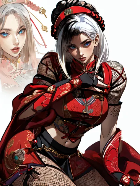 (((no background))), attractive woman, a woman from the Three Kingdoms period, dark hair, Big breasts, ((revealing costume)), Solo, (((Three Kingdoms costume ))), ((black eyes)), (((Harmonious hands))), (((natural hands))), (((full body))), (((Solo))), ((...