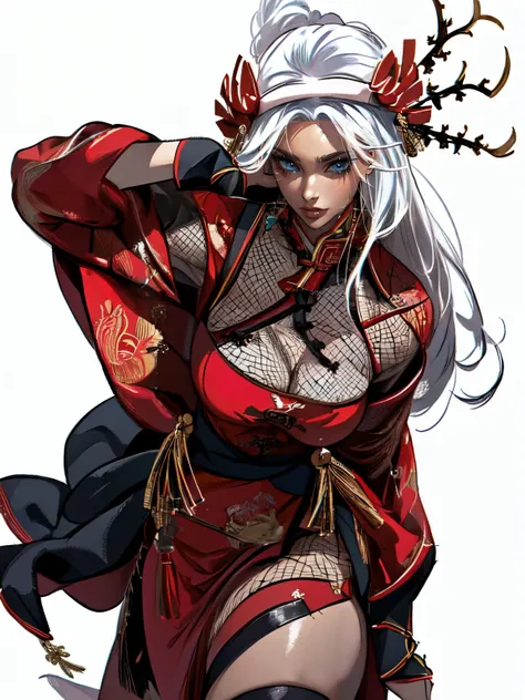 (((no background))), attractive woman, a woman from the Three Kingdoms period, dark hair, Big breasts, ((revealing costume)), Solo, (((Three Kingdoms costume ))), ((black eyes)), (((Harmonious hands))), (((natural hands))), (((full body))), (((Solo))), ((...