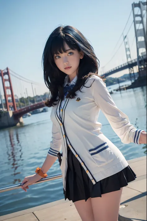 1girl, solo, Japanese beautiful girl, 17 years old, hight school student, looking at viewer, (smile:1.1),
short stature, moderate waist, medium breasts, big hips, 
(Best quality, 8k, 32k, Masterpiece, UHD:1.2), 
beautiful face, perfect face, highly detaile...