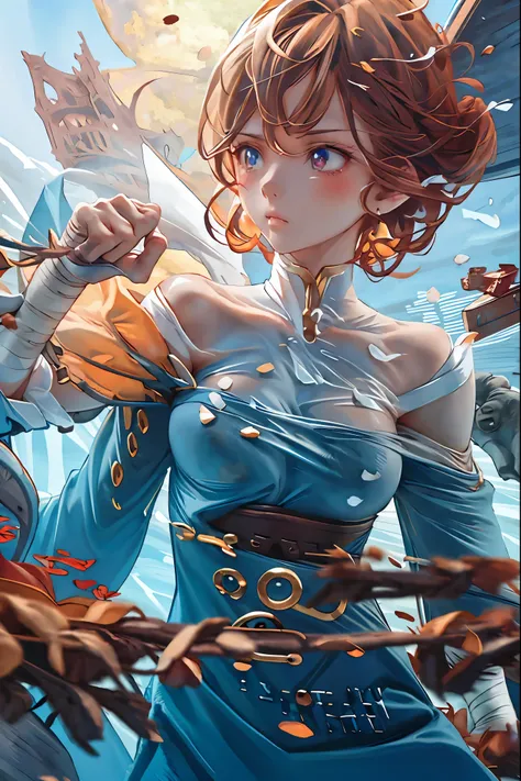 (((Bandage girl)))、Beautiful girl,New Moon Night,怪物に取り囲まれたCity,((from below:1.2)),, Transforming into a monster , A city filled with skyscrapers ,Cityの夜景、meteor、空から降り注ぐmeteor、無数のmeteor群、
The girl's wounded figure, A girl's expression is gloomy and gloomy ...