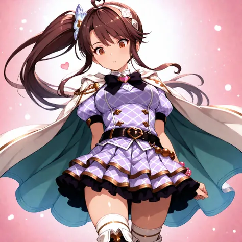 (ultra-detailed),Dhiantha \(Granblue Fantasy\),Dhiantha,Granblue Fantasy,gbf ,heart,brown hair,bangs between eyes,long side tufts,floating hair,hair ornament,,Headband,choke,brown-eyed,eyebrows visibles a través del cabello,eyelashes,eyebrows,squinting eye...