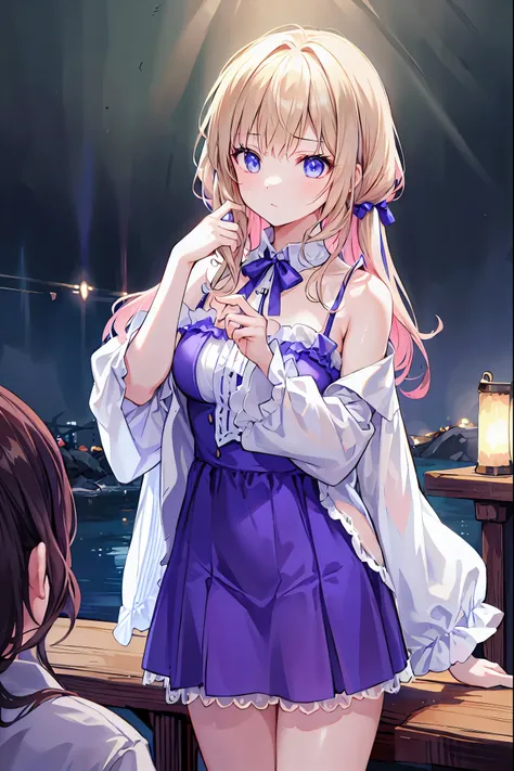 Haunted Castle、Late Night、The girl who lost her way、Smartphone in hand、Smartphone light、Lightning echoes、girl wet in the rain、big mansion like a castle、 Ghosts、dimly lit room、State of Ruins、Only ghost eyes light up、Seimitsu、4K resolution、High Quality、Super...