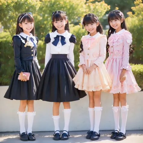 ((  Distant view,full body,standing:1.2)),Highest Quality, masterpiece, highest resolution, art work, super それにget used to it, many get used to it, get used to it, それにget used to it, 3k photos,,three noble women sit indoors across the street,. ((10 year ol...