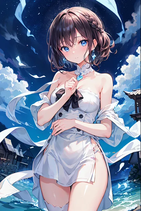 Haunted Castle、Late Night、The girl who lost her way、long black hair，Smartphone in hand、Smartphone light、Lightning echoes、girl wet in the rain、big mansion like a castle、 Ghosts、dimly lit room、State of Ruins、Only ghost eyes light up，shortcuts，unkempt hair，Sh...