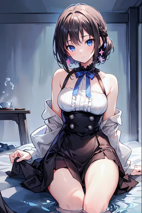 Haunted Castle、Late Night、The girl who lost her way、long black hair，Smartphone in hand、Smartphone light、Lightning echoes、girl wet in the rain、big mansion like a castle、 Ghosts、dimly lit room、State of Ruins、Only ghost eyes light up，shortcuts，unkempt hair，Sh...