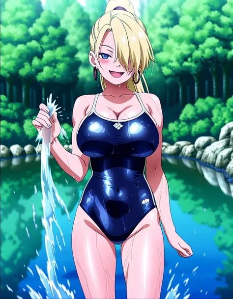 傑作、Best quality、Best resolution、Best image quality、amazing quality、 very aesthetic、 absurdres、anime coloring、anime screencap、anime screenshot、1girl、<lora:InoYamanakaGeninNoobXL_byKonan:1>、ino yamanaka、solo、13 years old、blonde hair、blue eyes、high ponytail h...