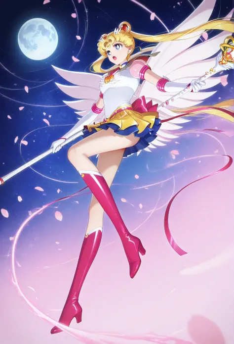 Une fille, tsukino usagi, sailor lune, cheveux blonds, double pain, queue de chat, yeux bleus, cercle, boucle d'oreille, yeux bleus, choker bleu royal, col marin rouge royal, noeud papillon rose vif, chemise blanche, gants blancs coude, royal
multicolojup...