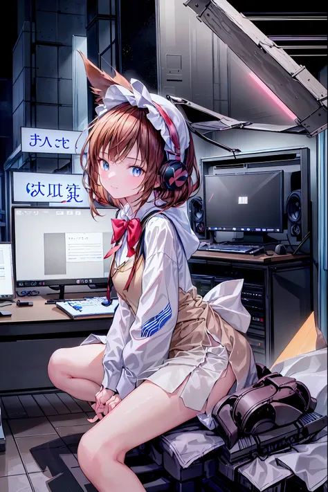 (((peace sign on the side of the face)))，Candy in hand,MANIPULATE YOUR SCREEN LIKE A GAME,(((programming room interior))),EXTREME DETAIL DISPLAY,EXTREME DETAIL DRAWING,typing speedy two hands,IMMERSE YOUR SCREEN,Anime breaking through the digital space,Dig...