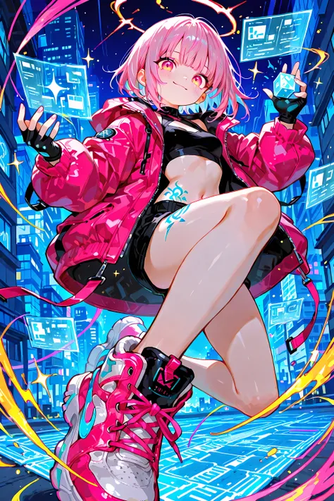 Flare mark, glowing mark, flare tattoo, glowing tattoo, sparkle, mark, tattoo, cute, adorable, 748cmstyle, (masterpiece rating: 1.2, highest quality), (beautifully detailed eyes: 1.3), (exquisitely drawn CG, ultra high resolution), (very detailed and beaut...