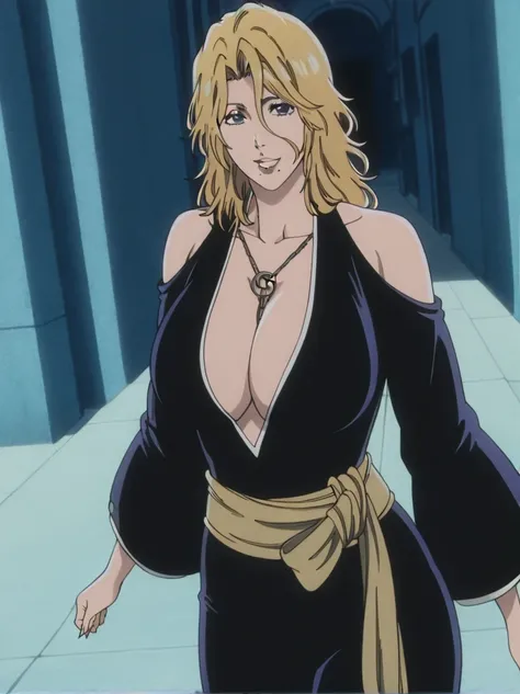 傑作、best quality、best resolution、best image quality、amazing quality、 very aesthetic、 absurdres、anime coloring、anime screencap、anime screenshot、1woman 、<lora:Rangiku_Matsumoto_Bleach_Thousand-Year_Blood_War_art_style_-_Illustrious_V2:1> 、   Rangiku  、solo 、b...