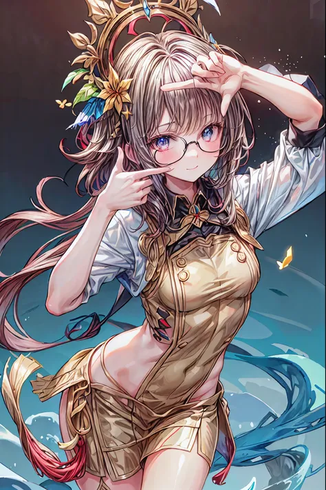 gold rimmed glasses,Dazzling gaze,Dignified Behavior,cowboy shot,big boobs,Long hair,Student Council President,School student council room,Student Charisma,Sharp Expressions,I am the most,Vice President for Male Students,Accounting and General Affairs Stud...