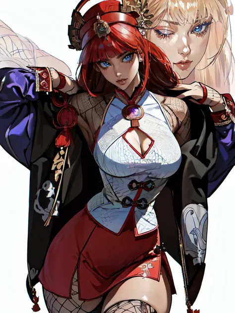 ((no background))), (((Create images up to the thigh))), (((The image above the head is not cropped))), (((female))), 삼국지 시대의 female, Big breasts, ((exposure costume)), (((Exposing the chest bone))), Solo, (((Three Kingdoms costume ))), (((Solo))), ((fishn...