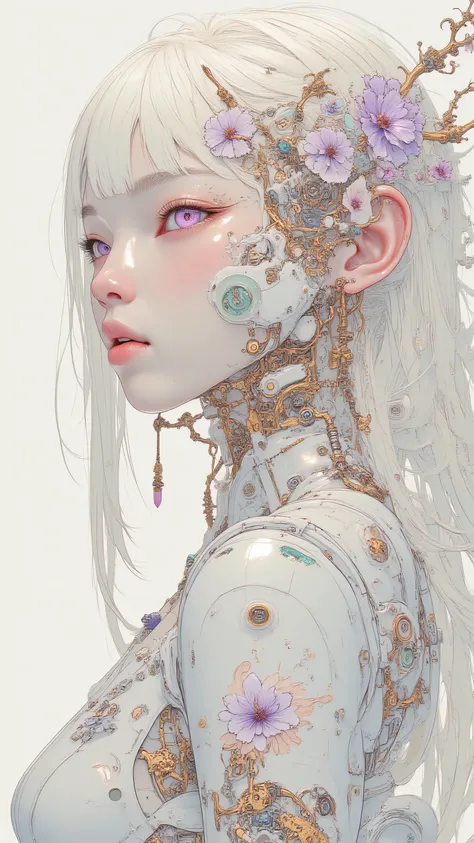 A hyper-detailed majestic full-body portrait of LUNA as the ethereal Queen dressed in an exquisite fantasy-inspired cheongsam qipao, an 18-year-old woman with flawless porcelain pale skin glowing with a soft pearly sheen like polished moonlit marble, absol...
