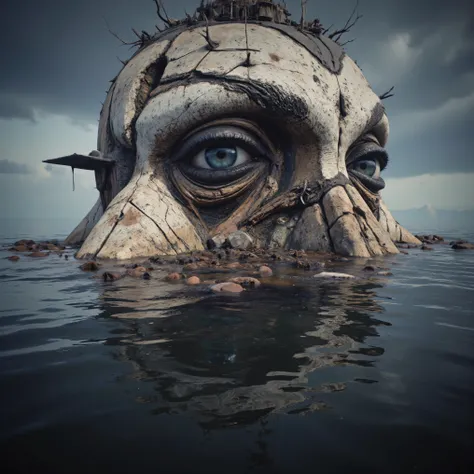 slow morph style, ultra-realistic, photorealistic, ultra-detailed, 8k, high-res, hyper-realistic, dark fantasy art, face houseboat blend, experimental art, best quality, intricate details.
