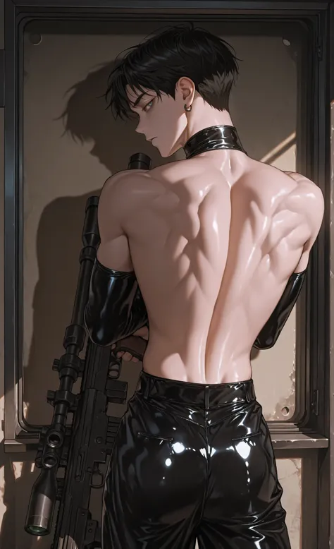 moody lighting, dramatic shadows, bloom lighting, colored shadows,(masterpiece, best quality, 8k, ultra detailed, sharp focus, digital painting), cinematic lighting, intense atmosphere, dramatic contrast,
1male, solo, young Asian man, 20s, short dark hair...