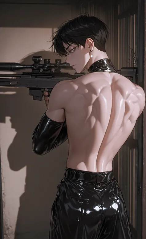 moody lighting, dramatic shadows, bloom lighting, colored shadows,(masterpiece, best quality, 8k, ultra detailed, sharp focus, digital painting), cinematic lighting, intense atmosphere, dramatic contrast,
1male, solo, young Asian man, 20s, short dark hair...