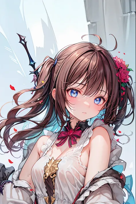 rozen maiden、The Rose Knight、 Rose Warrior 、Its beauty is like a rose、 petals一枚ごとに棘の秘密を隠す ,brown hair,shortcuts,unkempt hair,Short braided hair,Neat,slender beauty,correct posture,small breasted,beautiful legs,Fascinating Gray-Blue Eyes Shine Like Stars,Sa...