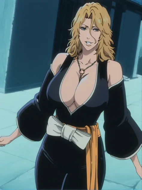 傑作、best quality、best resolution、best image quality、amazing quality、 very aesthetic、 absurdres、anime coloring、anime screencap、anime screenshot、1woman 、<lora:Rangiku_Matsumoto_Bleach_Thousand-Year_Blood_War_art_style_-_Illustrious_V2:1> 、   Rangiku  、solo 、b...