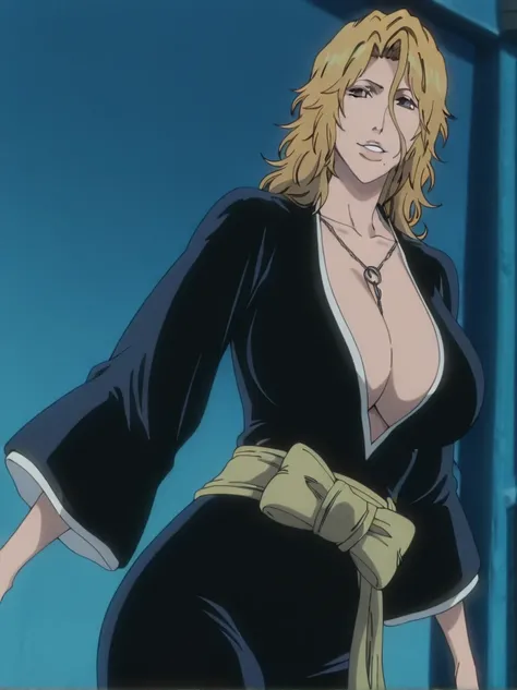 傑作、best quality、best resolution、best image quality、amazing quality、 very aesthetic、 absurdres、anime coloring、anime screencap、anime screenshot、1woman 、<lora:Rangiku_Matsumoto_Bleach_Thousand-Year_Blood_War_art_style_-_Illustrious_V2:1> 、   Rangiku  、solo 、b...